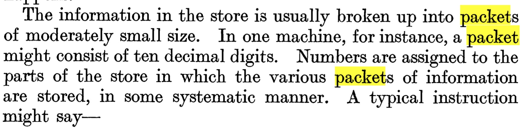 Turing&rsquo;s Packet